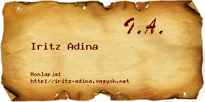 Iritz Adina névjegykártya